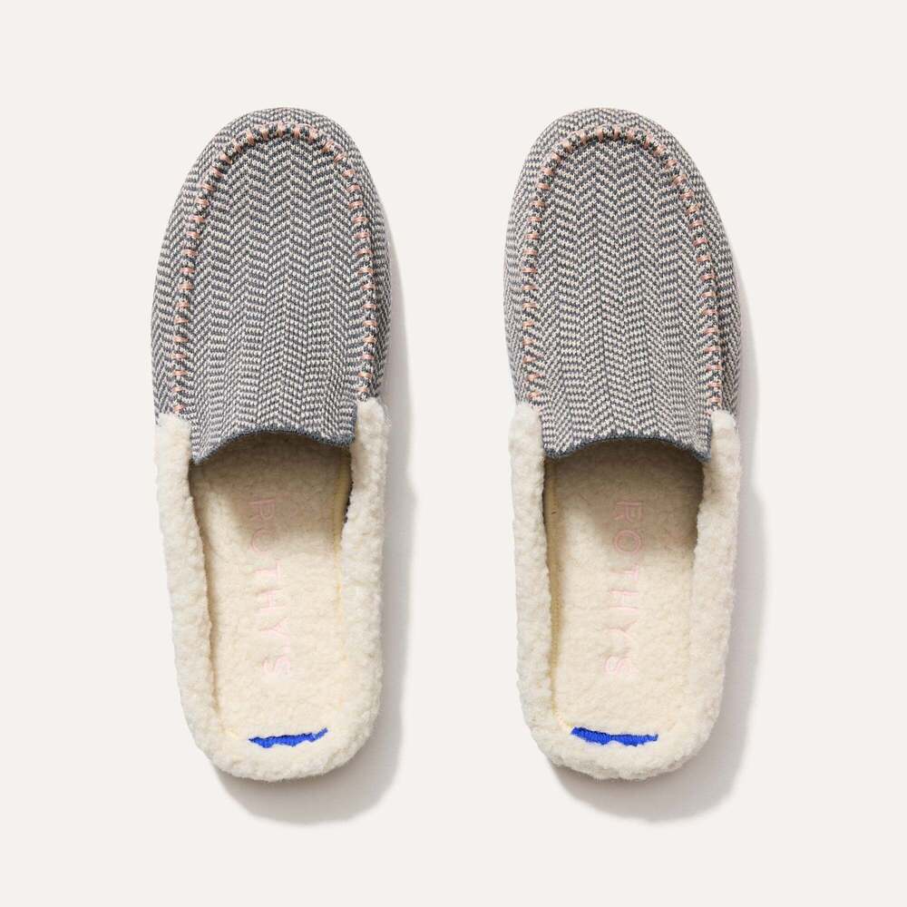 Rothy's The Scuff Slipper - Grey Herringbone Size 10
